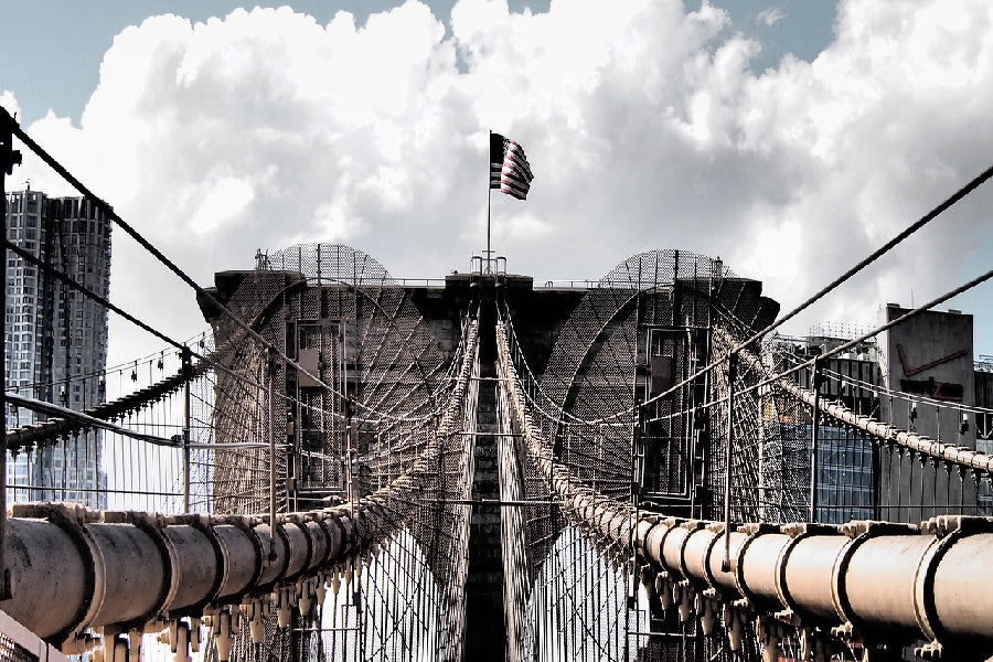 Brooklyn Bridge Aerial View Photograph USA Print 100% Australian Made