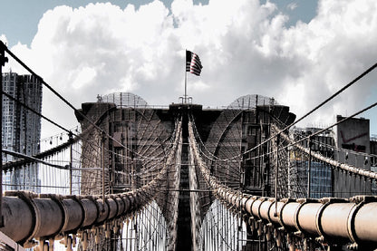 Brooklyn Bridge Aerial View Photograph USA Print 100% Australian Made
