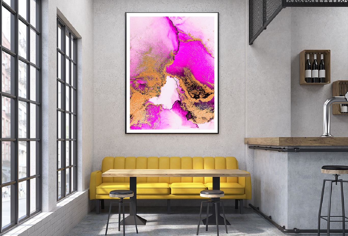 Pink & Gold Marble Abstract Design Home Decor Premium Quality Poster Print Choose Your Sizes