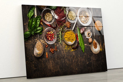 Spices on Table Photograph Acrylic Glass Print Tempered Glass Wall Art 100% Made in Australia Ready to Hang