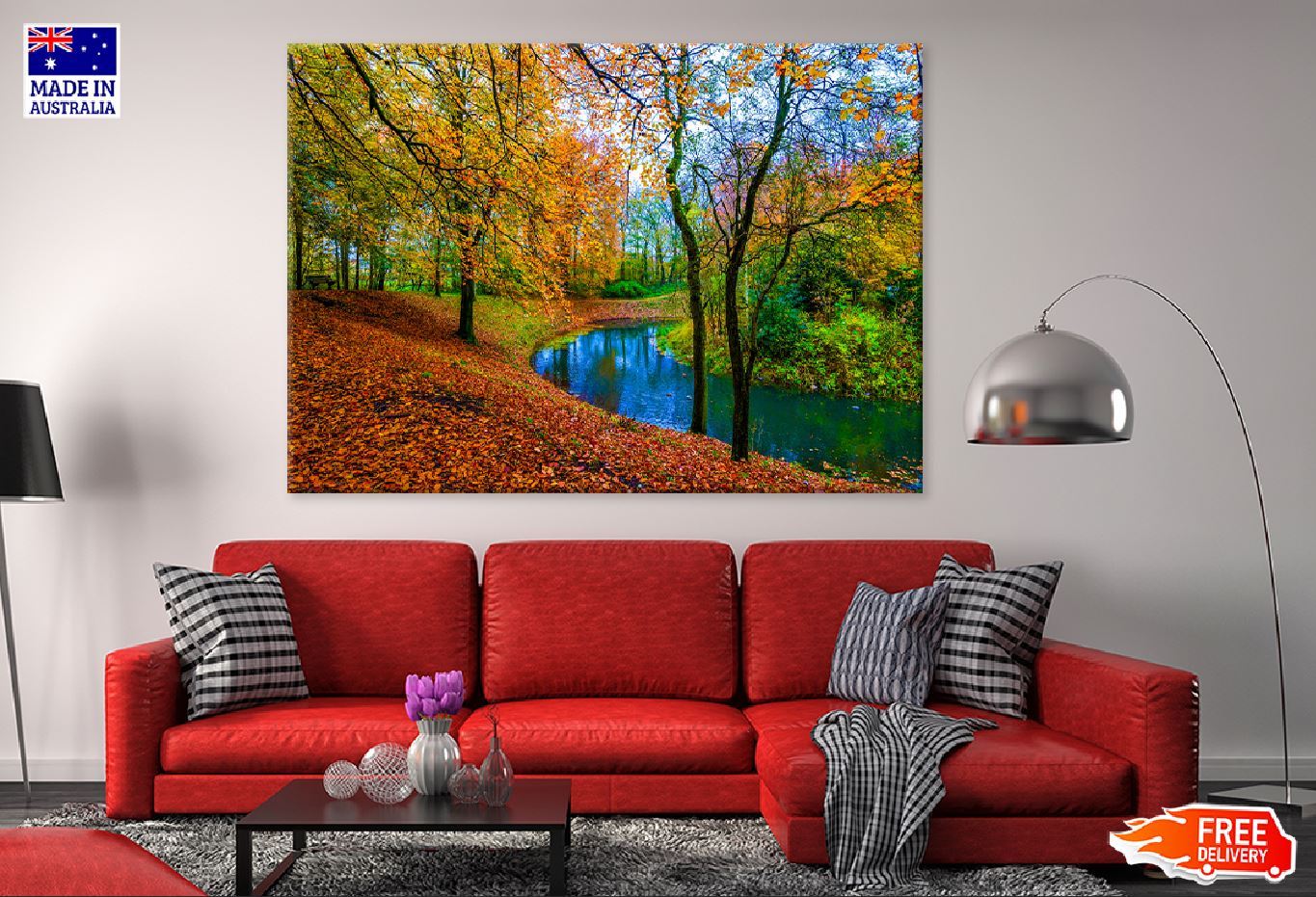 River in Autumn Tree Forest View Photograph Print 100% Australian Made