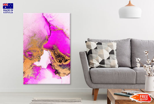 Pink & Gold Marble Abstract Design Print 100% Australian Made