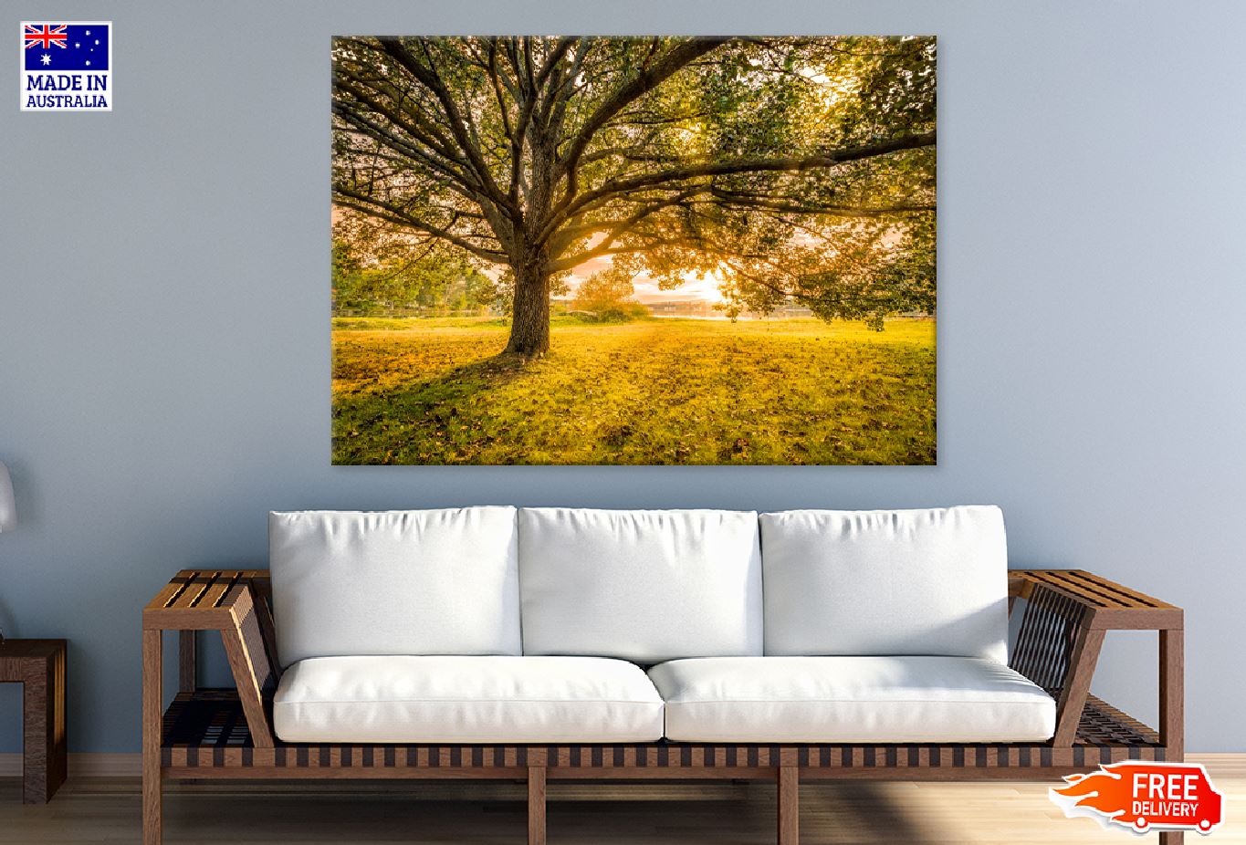 Autumn Large Tree Sunset View Photograph Print 100% Australian Made