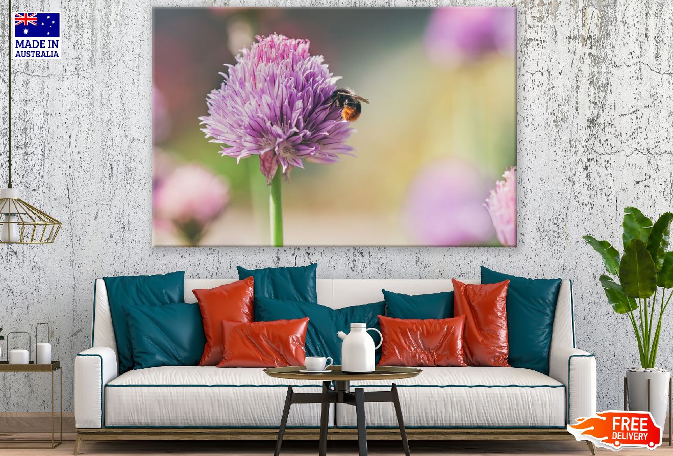 Bee on Dahlia Flower Photograph Print 100% Australian Made