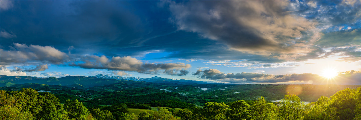 Panoramic Canvas French Pyrenees View Scenery Photograph High Quality 100% Australian Made Wall Canvas Print Ready to Hang