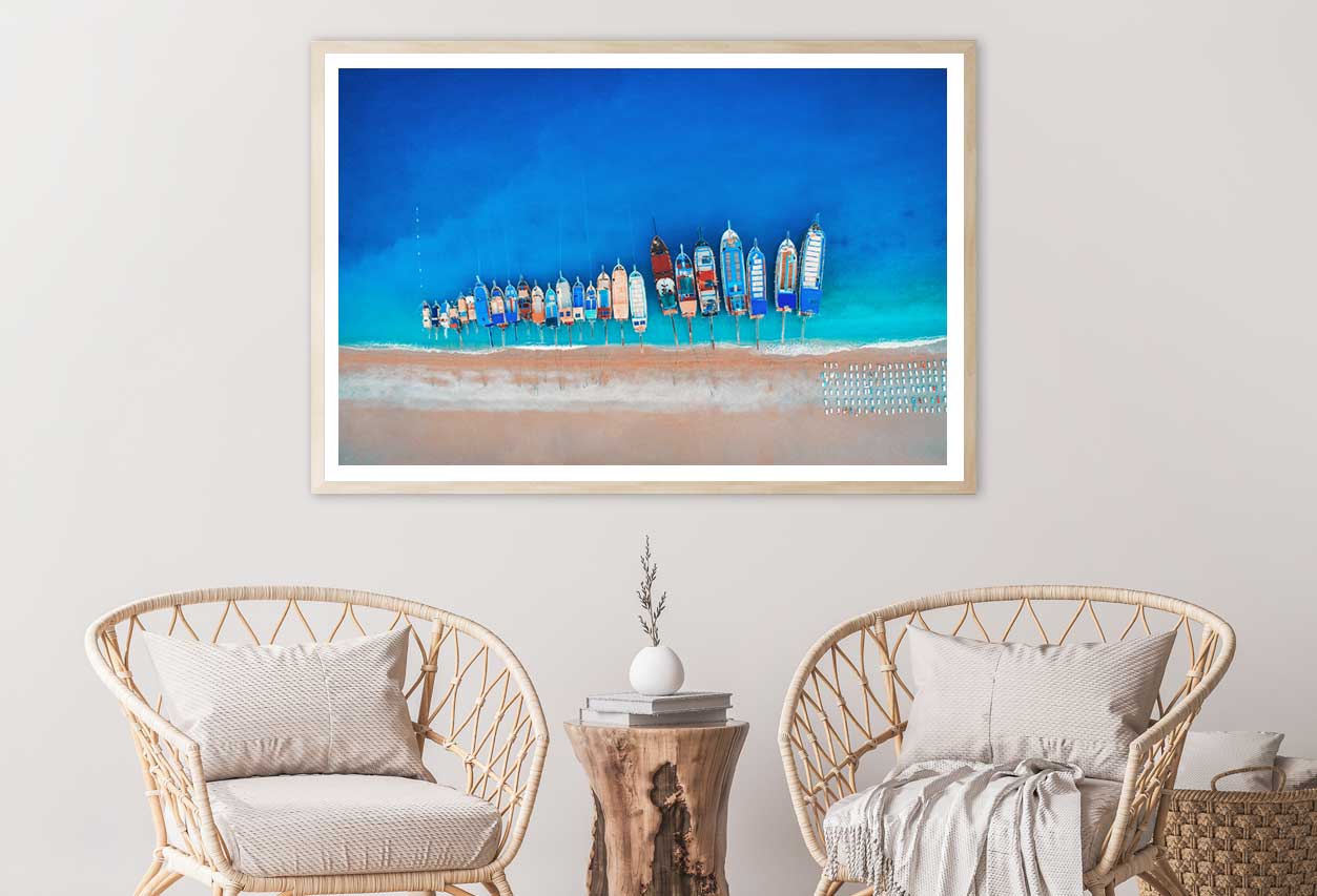 Boats Sea Aerial View Photograph in Oludeniz Home Decor Premium Quality Poster Print Choose Your Sizes
