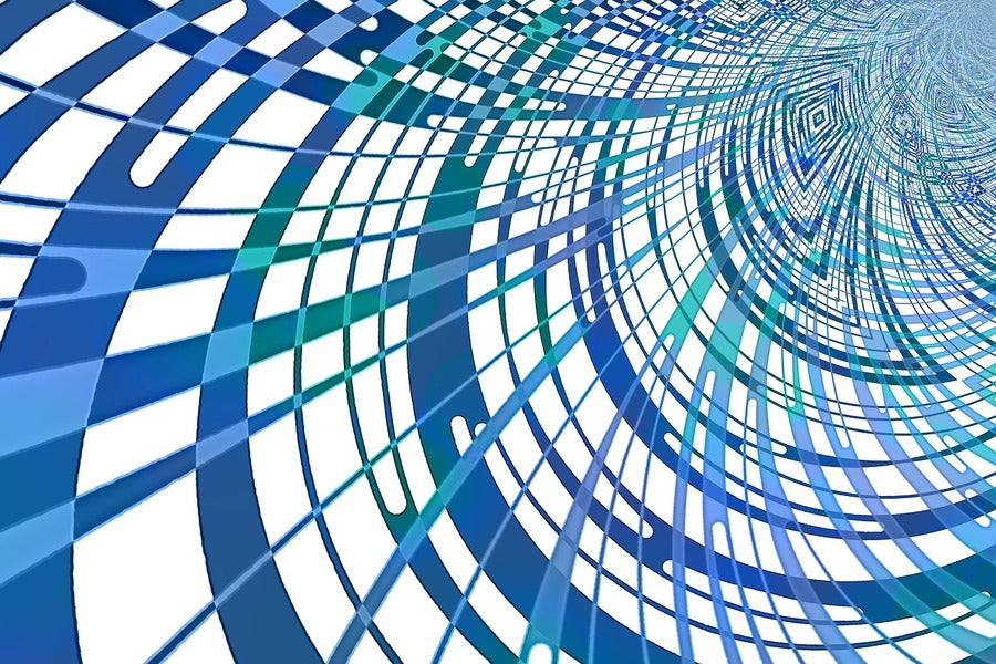 Blue Green Lines Digital Abstract Design Print 100% Australian Made