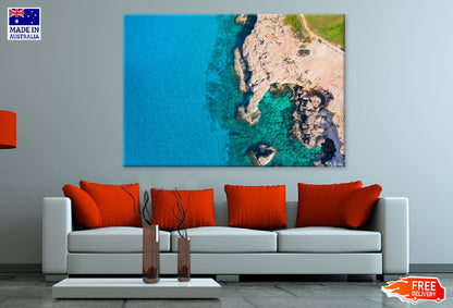 Beach & Cliffs Greco Aerial View Photograph Print 100% Australian Made