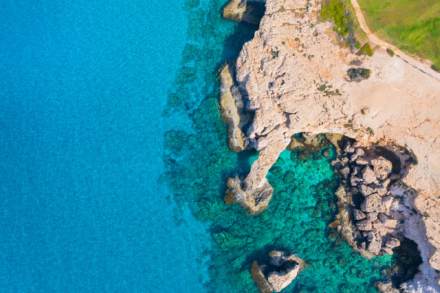 Beach & Cliffs Greco Aerial View Photograph Print 100% Australian Made