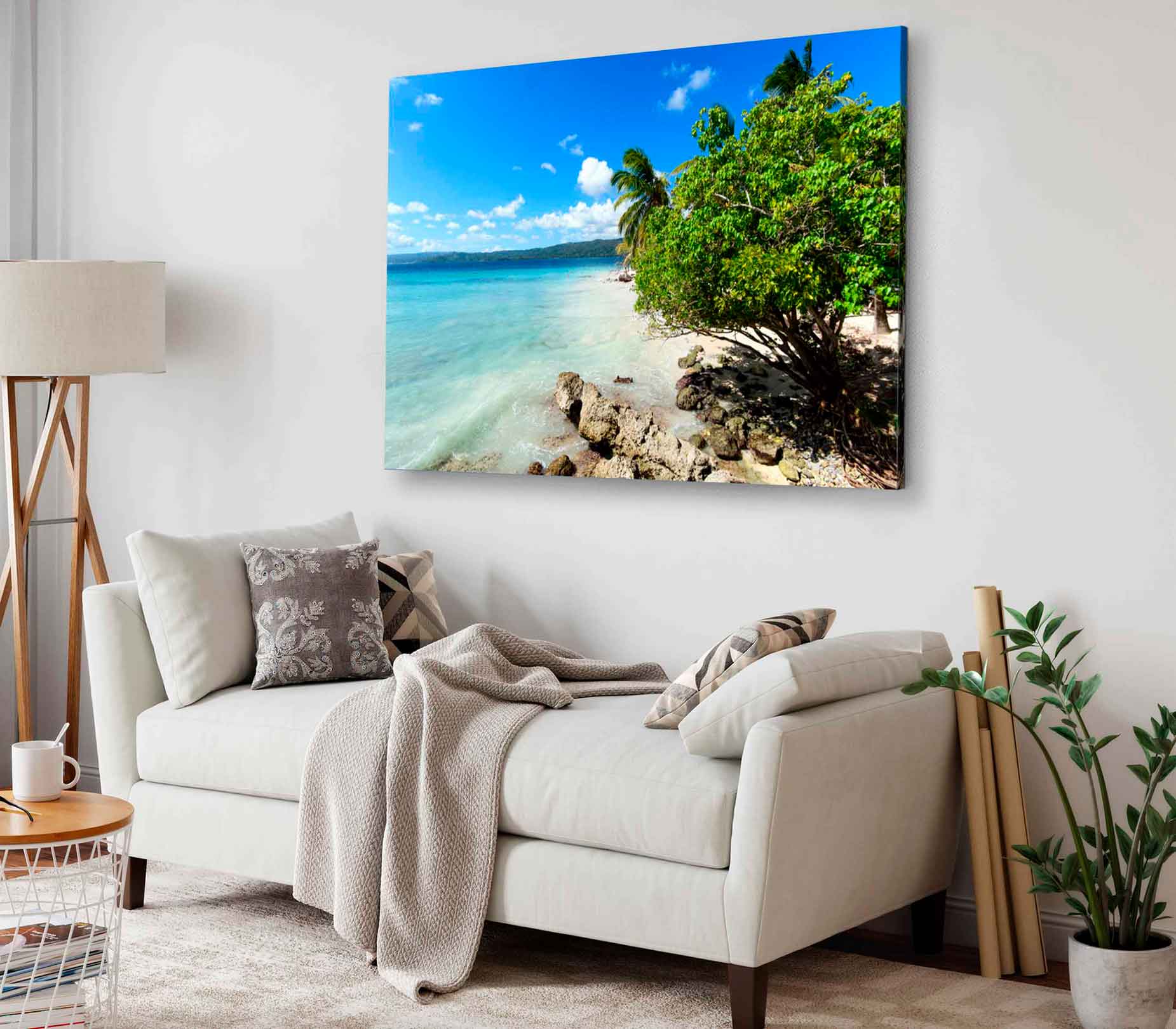 Bella Home Sandy & Lonely Paradise Beach Print Canvas Ready to hang