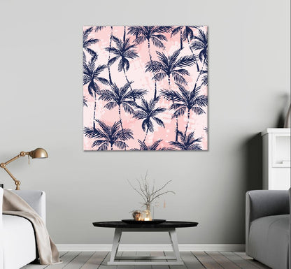 Square Canvas Abstract Palm Tree Leaves Vector Art High Quality Print 100% Australian Made