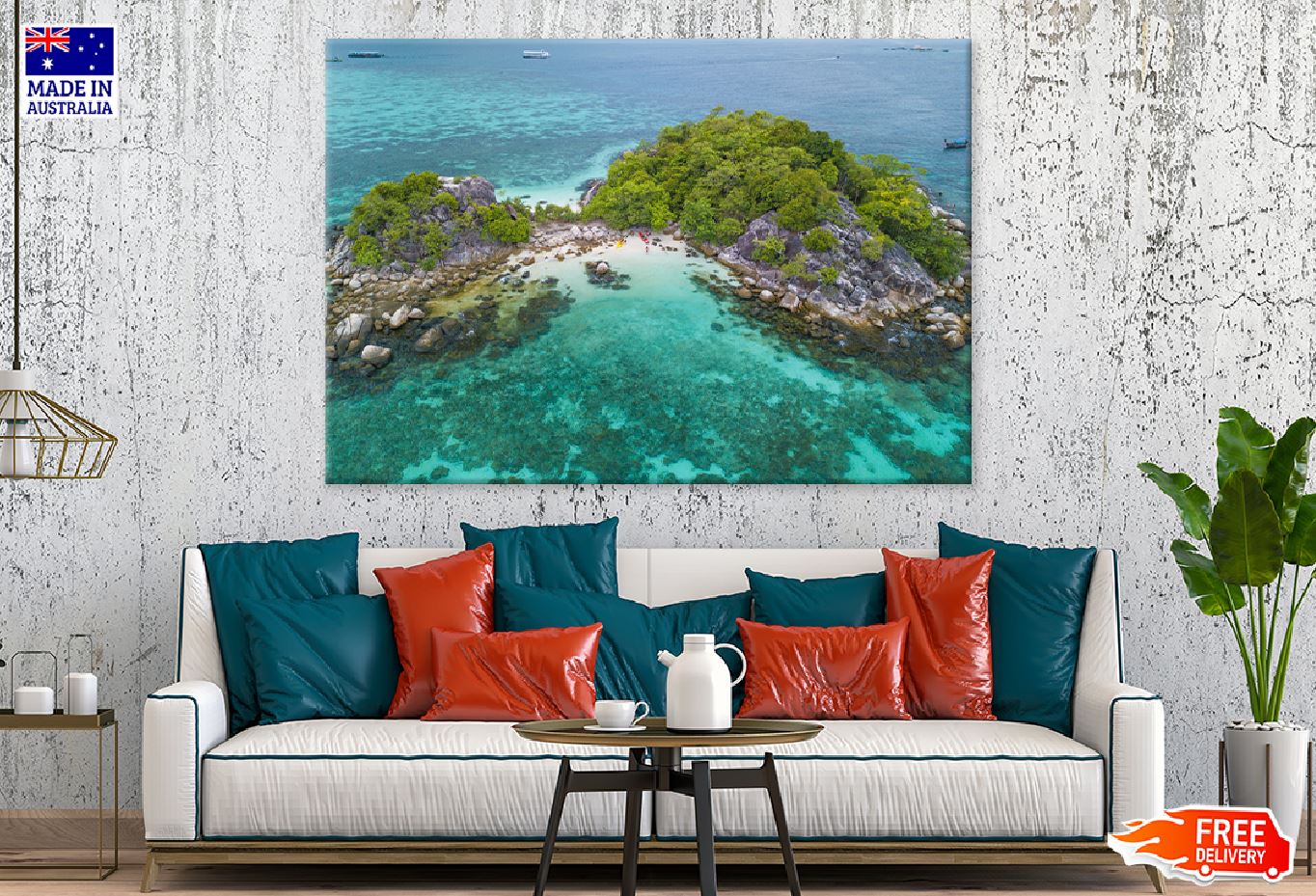 Aerial View Island & Andaman Sea Photograph Print 100% Australian Made