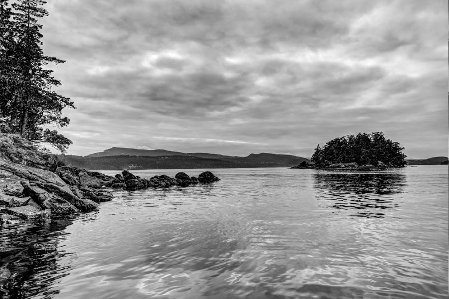 Lake & Mountains View B&W Photograph Print 100% Australian Made