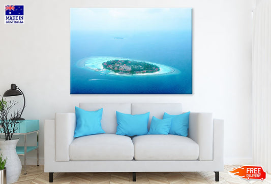 Maldives Bora Bora Island Aerial View Photograph Print 100% Australian Made