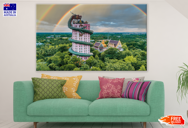 Dragon Temple Aerial View Print 100% Australian Made