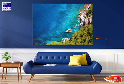 Seascape View with Rocks & Ship Photograph Print 100% Australian Made