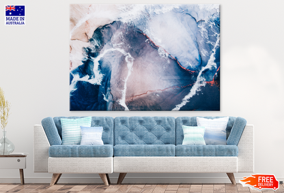 Blue White & Pink Abstract Design Print 100% Australian Made