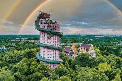 Dragon Temple Aerial View Print 100% Australian Made