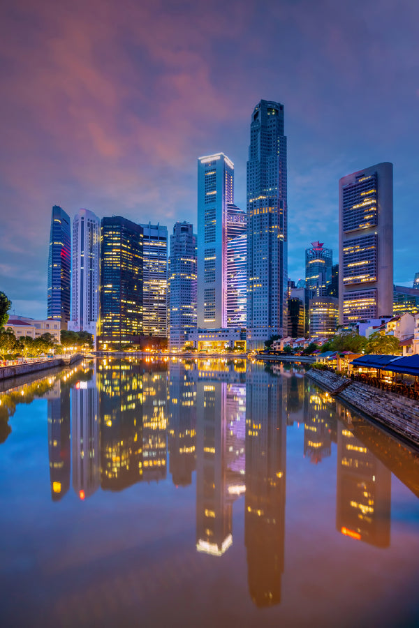 Downtown Singapore Skyline View Photograph Home Decor Premium Quality Poster Print Choose Your Sizes