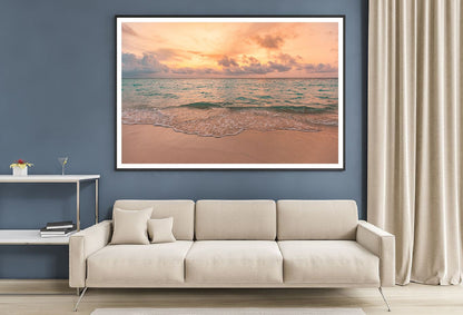 Sandy Beach Sunset Scenery View Photograph Home Decor Premium Quality Poster Print Choose Your Sizes
