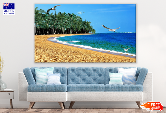 Palm Trees & Sea Wave Photograph Print 100% Australian Made