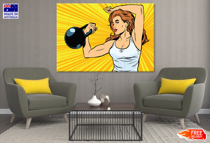 Girl Lifting Weights Illustration Print 100% Australian Made