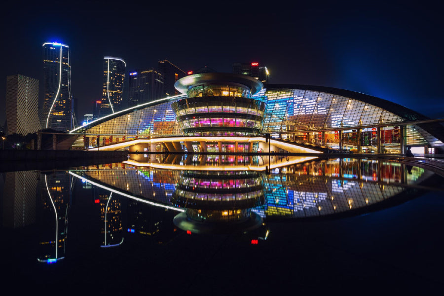 Qianjiang Town Night View Photograph China Print 100% Australian Made