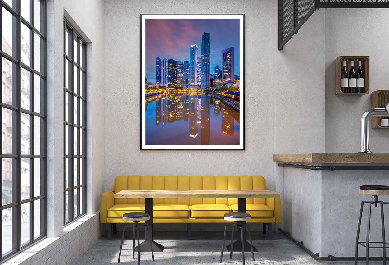 Downtown Singapore Skyline View Photograph Home Decor Premium Quality Poster Print Choose Your Sizes