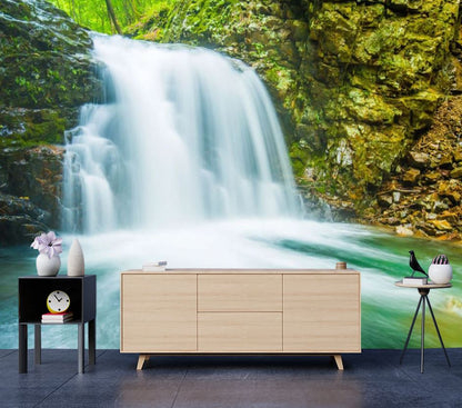 Wallpaper Murals Peel and Stick Removable Waterfall in Forest High Quality