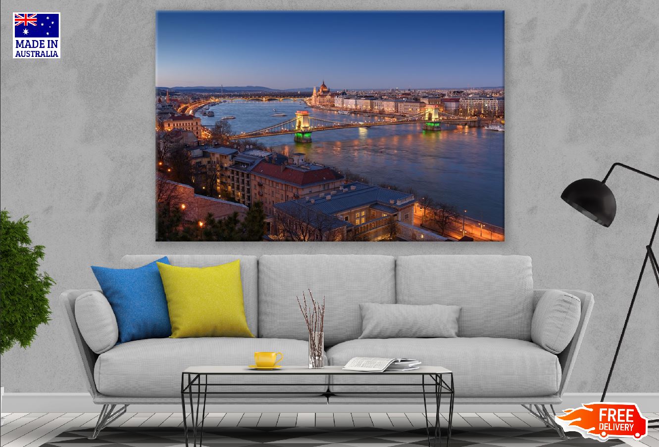 Budapest City Night View Photograph Hungary Print 100% Australian Made