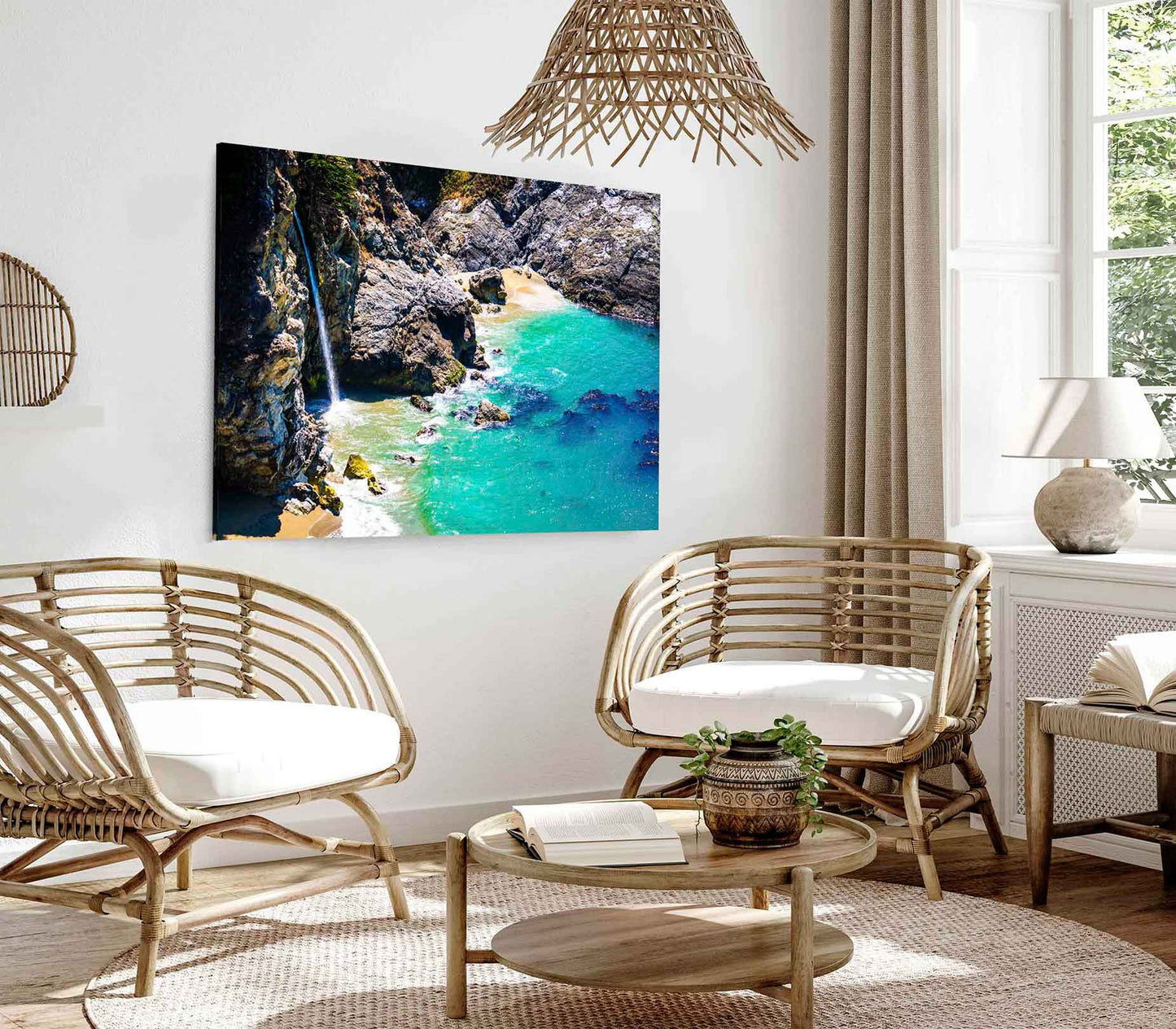 Bella Home Ocean Water From The Pacific Ocean City Print Canvas Ready to hang
