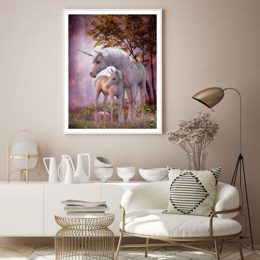 Unicorn & Baby Digital Painting Home Decor Premium Quality Poster Print Choose Your Sizes