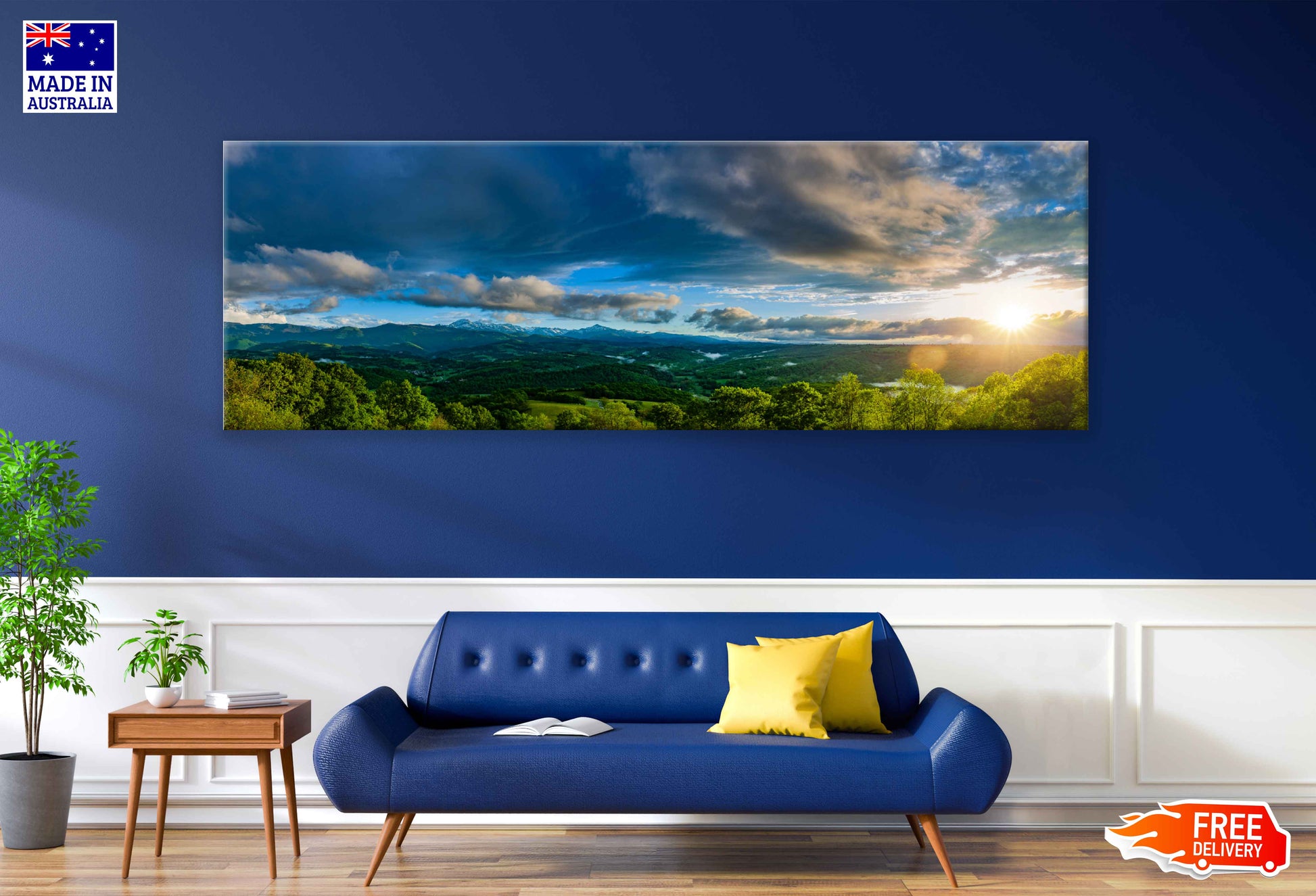 Panoramic Canvas French Pyrenees View Scenery Photograph High Quality 100% Australian Made Wall Canvas Print Ready to Hang