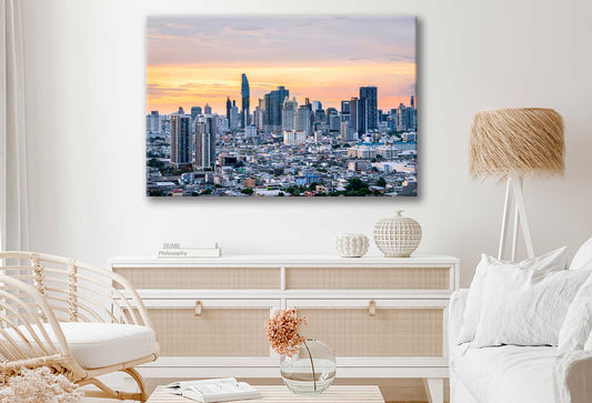 Bella Home Cityscape Sunset View of Bangkok Print Canvas Ready to hang