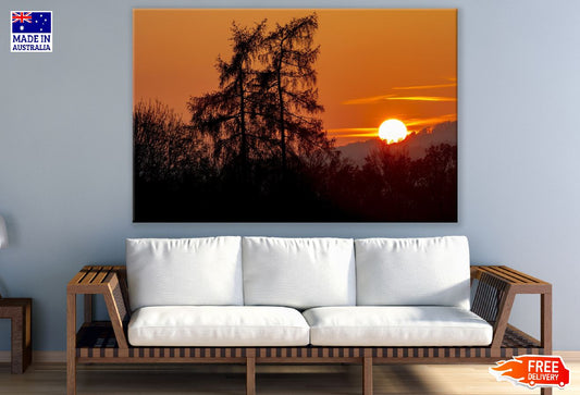 Sunset Over Forest View Photograph Print 100% Australian Made