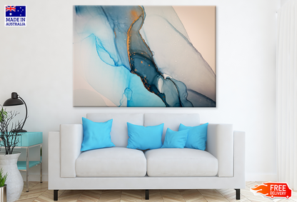 Blue & Gold Abstract Design Print 100% Australian Made