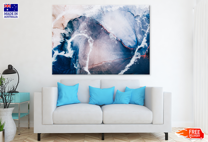 Blue White & Pink Abstract Design Print 100% Australian Made