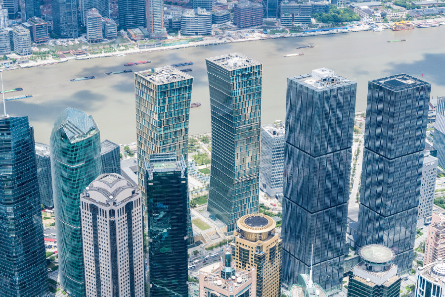 Highrise Buildings Lujiazui City Photograph Print 100% Australian Made