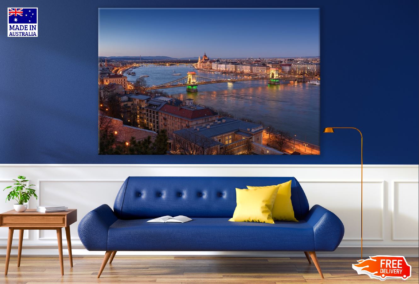 Budapest City Night View Photograph Hungary Print 100% Australian Made