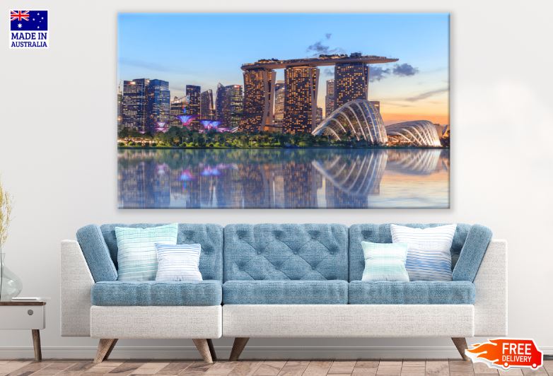 Singapore Greenhouse & Marina Bay Sand Hotel Print 100% Australian Made