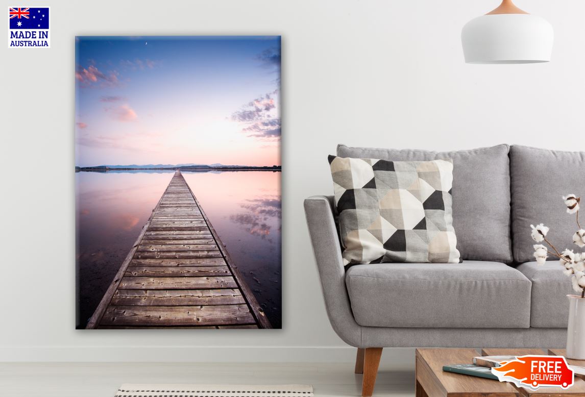 Wooden Pier Over a Lake Photograph Print 100% Australian Made