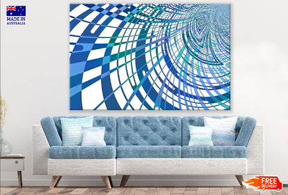 Blue Green Lines Digital Abstract Design Print 100% Australian Made