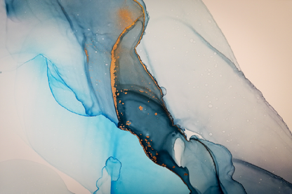 Blue & Gold Abstract Design Print 100% Australian Made