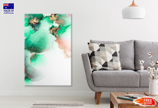 Green Gold & White Abstract Design Print 100% Australian Made