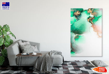 Green Gold & White Abstract Design Print 100% Australian Made