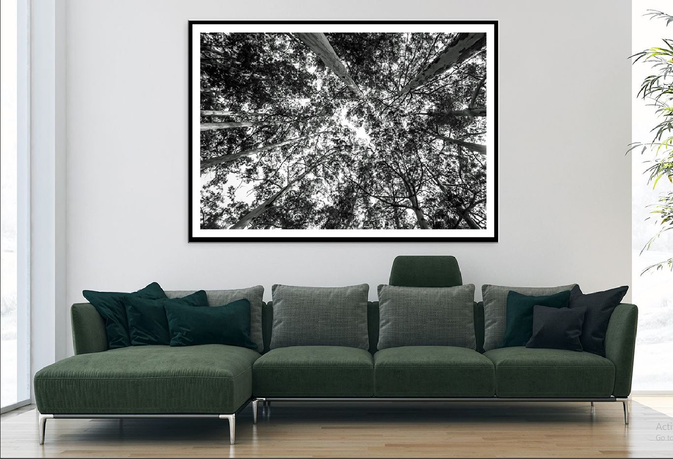 Forest Trees View from Below B&W Photograph Home Decor Premium Quality Poster Print Choose Your Sizes