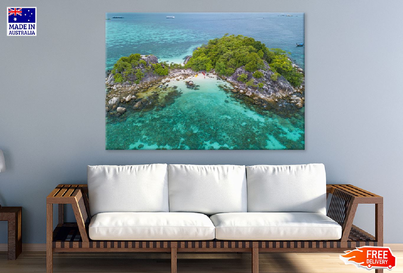 Aerial View Island & Andaman Sea Photograph Print 100% Australian Made