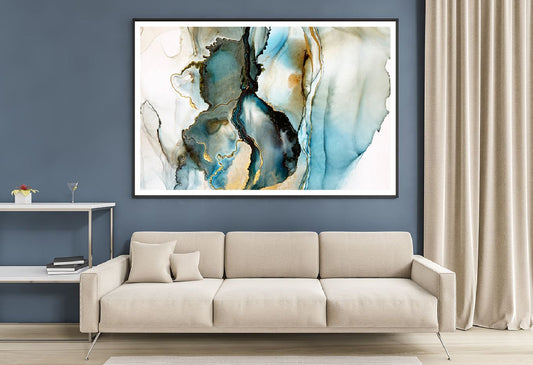 Blue Green & Gold Abstarct Design Home Decor Premium Quality Poster Print Choose Your Sizes