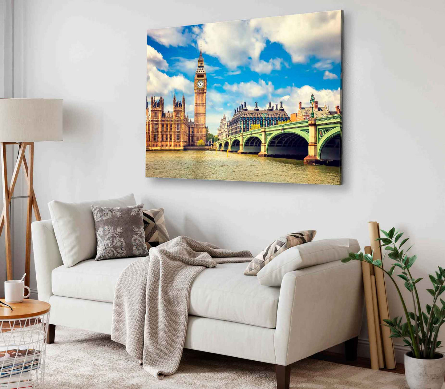 Bella Home Big Ben & Westminster Bridge UK Print Canvas Ready to hang