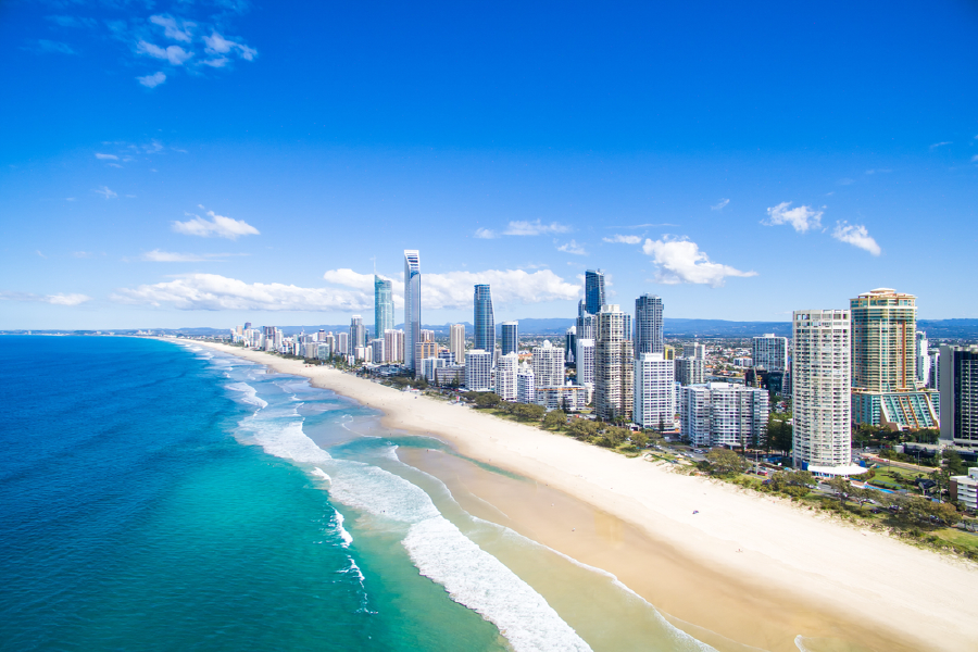 Surfers Paradise City & Sea Aerial View Photograph Print 100% Australian Made